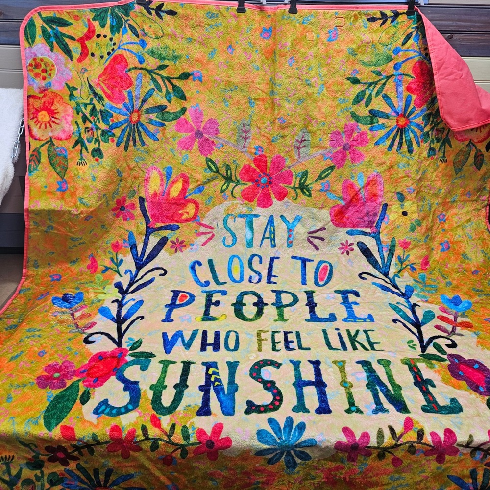Natural Life XL Outdoor Picnic Blanket Sunshine Floral Mat 58x72